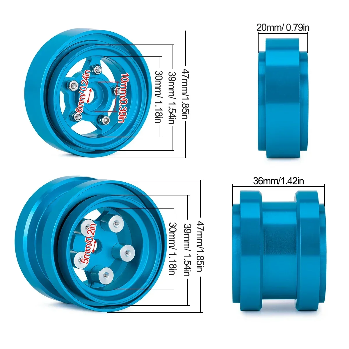 Aluminum Beadlock Wheels for 1 - Tamiya Model Rc Car 评论和价格