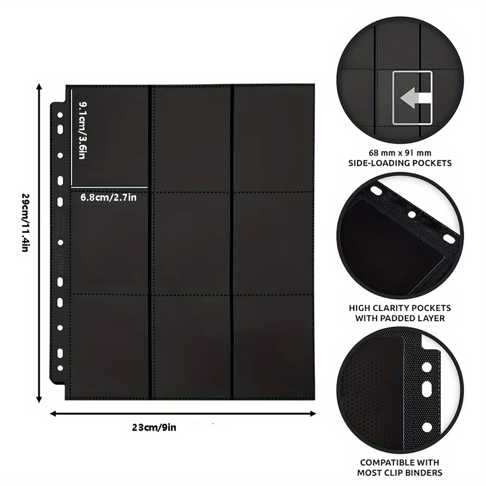 10Pack Black 9-Pocket A4 Tradi - Trading Card Binder 评论和价格