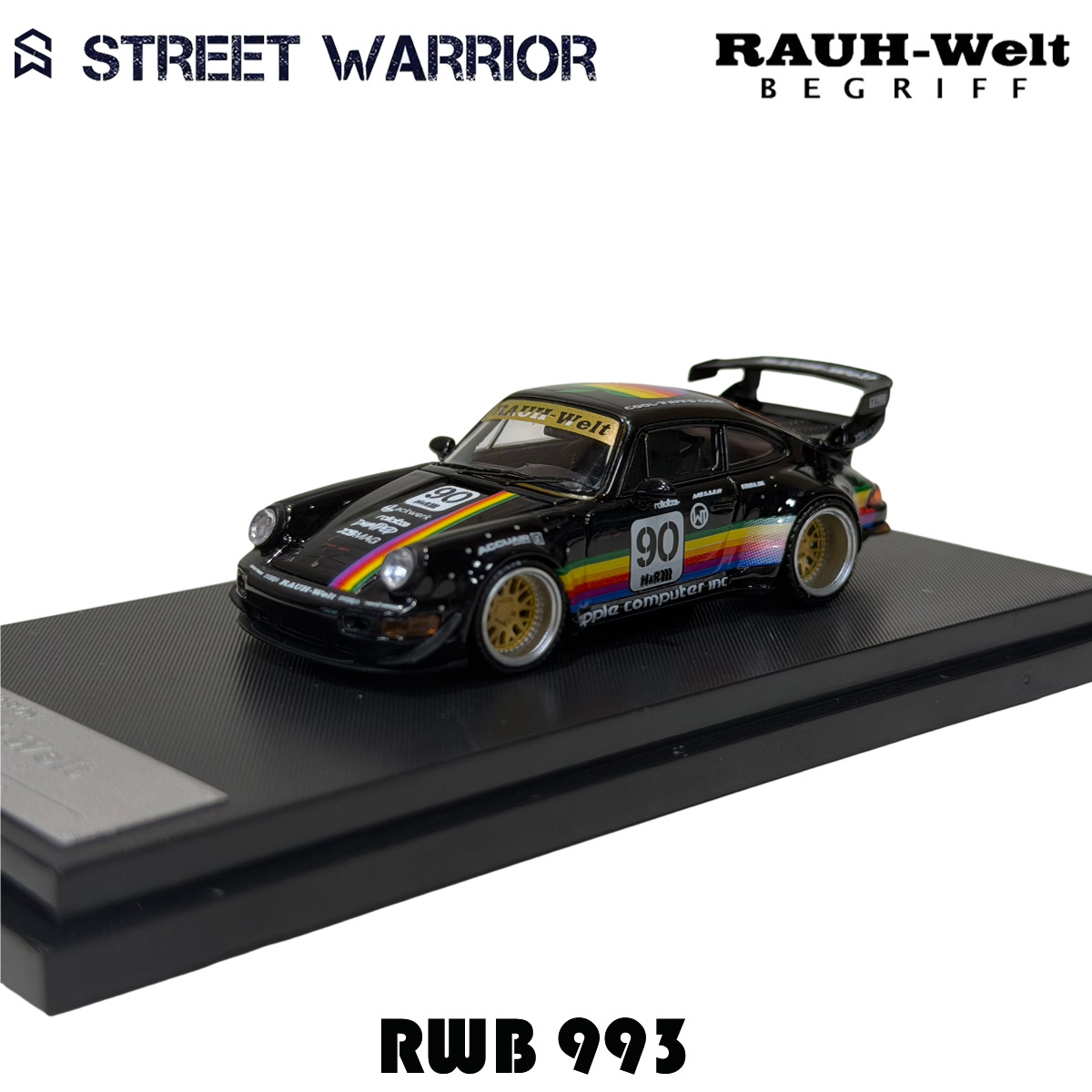 SW In Stock 1:64 RWB 993 Black - Die Cast Car 1 64 评论和价格